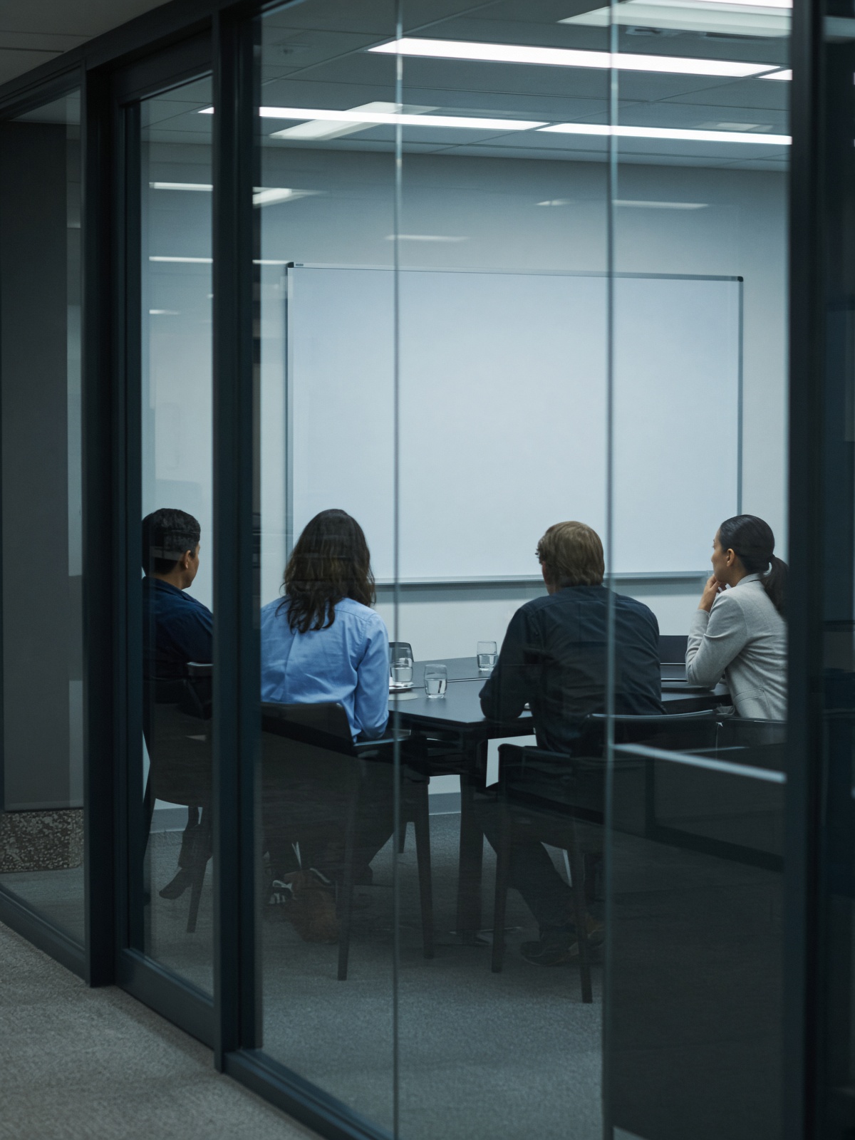 A policy team in a working room